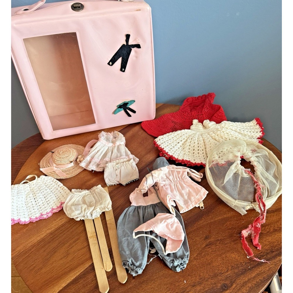 Vintage 1950s Vogue Ginny Doll Clothes Lot Mary Moppets Ski Red Riding Hood Case